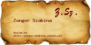 Zongor Szabina névjegykártya